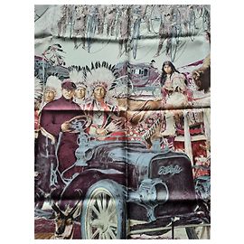 Hermès Lenço de Seda Concours d'Elégance 1885 Limousines de Voyage 90x90 Multicor
