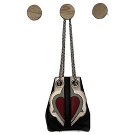 Borsa secchiello Delphine Delafon - Sacré Cœur Nero Argento Rosso