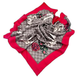 Gucci-Gucci GG "Blind for Love" scarf-Brown,Red