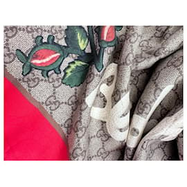 Gucci-Gucci GG "Blind for Love" scarf-Brown,Red
