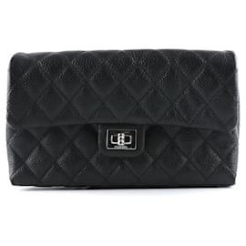 Chanel-Chanel BANANA 2.55 QUILTED BLACK-Black