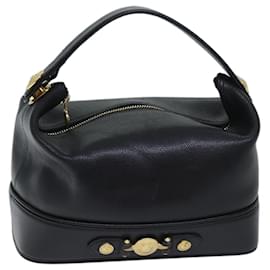 Gianni Versace-Gianni Versace Hand Bag Leather Black Auth yk11476-Black