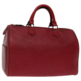 Louis Vuitton-Louis Vuitton Epi Speedy 30 Bolsa de Mão Castelhano Vermelho M43007 Autenticação de LV 69985-Outro