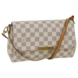 Louis Vuitton-LOUIS VUITTON Damier Azur Favorit MM Shoulder Bag 2way N41275 LV Auth 69857-Other