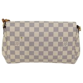Louis Vuitton-LOUIS VUITTON Damier Azur Favorit MM Shoulder Bag 2way N41275 LV Auth 69857-Other