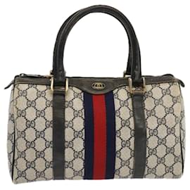 Gucci-GUCCI GG Supreme Sherry Line Boston Tasche PVC Marinerot 24 012 3841 Auth yk11363-Rot,Marineblau