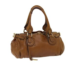 Chloé-Chloe Paddington Hand Bag Leather Brown Auth bs13218-Brown