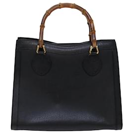 Gucci-GUCCI Bamboo Tote Bag Leather Black 002 2865 0260 Auth ep3836-Black