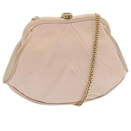 Chanel-CHANEL Purse Chain Shoulder Bag Calf leather Beige CC Auth 69854-Beige