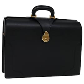 Autre Marque-Burberrys Hand Bag Leather Black Auth bs13277-Black