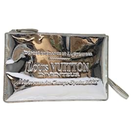 Louis Vuitton-LOUIS VUITTON Monogram Miroir Pochette Platt Pouch Argento M95277 LV Aut 70249-Argento