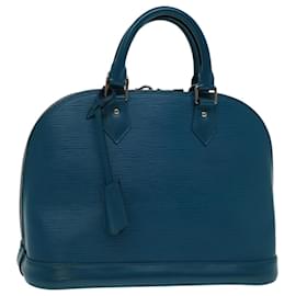 Louis Vuitton-Bolsa LOUIS VUITTON Epi Alma PM Azul Ciano M40624 Autenticação de LV 69926-Azul,Outro