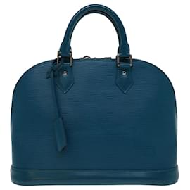 Louis Vuitton-Bolsa LOUIS VUITTON Epi Alma PM Azul Ciano M40624 Autenticação de LV 69926-Azul,Outro