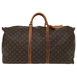 Louis Vuitton-Louis Vuitton Monogram Keepall Bandouliere 60 Bolsa Boston M41412 LV Auth 69622-Monograma