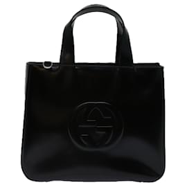 Gucci-GUCCI Hand Bag Patent leather Black 000 1013 0504 Auth ep3889-Black