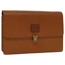 Autre Marque-Burberrys Clutch Bag Leather Brown Auth bs12584-Brown