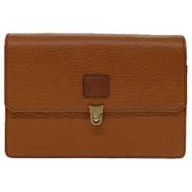 Autre Marque-Burberrys Clutch Bag Leather Brown Auth bs12584-Brown