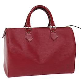 Louis Vuitton-Louis Vuitton Epi Speedy 30 Handtasche Kastilisch Rot M43007 LV Auth 70228-Andere