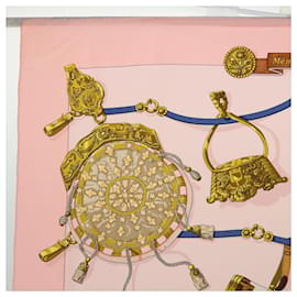 Hermès-HERMES CARRE 90 Memoire d' Hermes Scarf Silk Pink Auth am6008-Pink