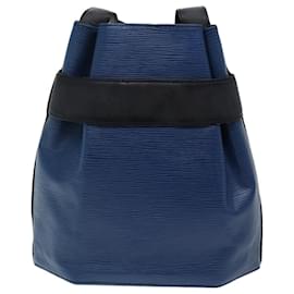 Louis Vuitton-Bolsa de ombro LOUIS VUITTON Epi Sac Depaule PM Azul Preto LV Auth 70115-Preto,Azul