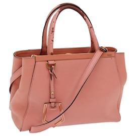 Fendi-FENDI Hand Bag Leather 2way Pink Auth 69672-Pink