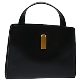 Gucci-GUCCI Handtasche Leder Schwarz Auth bs13305-Schwarz