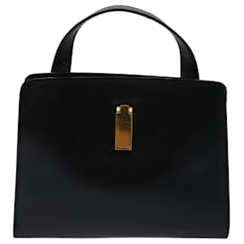 Gucci-GUCCI bolsa de mão de couro preto Auth bs13305-Preto