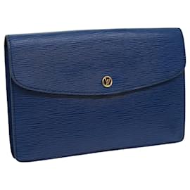 Louis Vuitton-LOUIS VUITTON Epi Montaigne 27 Bolsa embreagem azul M52655 Autenticação de LV 69884-Azul