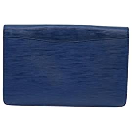 Louis Vuitton-LOUIS VUITTON Epi Montaigne 27 Clutch Bag Blue M52655 LV Auth 69884-Blue