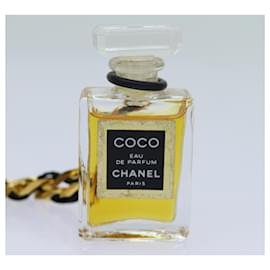 Chanel-CHANEL Perfume Necklace Gold CC Auth ar11606b-Golden