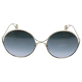 Gucci-Óculos de sol GUCCI metal dourado GG0253Autenticação SA5964-Dourado