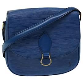 Louis Vuitton-LOUIS VUITTON Epi Saint Cloud GM Umhängetasche Blau M.52195 LV Auth 70023-Blau