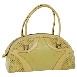 Prada-PRADA Hand Bag Leather Yellow Auth bs13198-Yellow