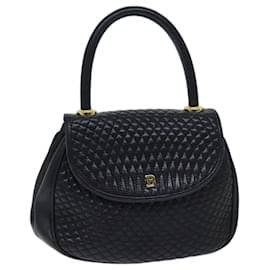 Bally-BALLY Bolso de mano acolchado Cuero Negro Auth yk11509-Negro