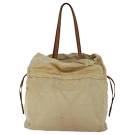 Prada-PRADA Shoulder Bag Leather Beige Auth bs13274-Beige