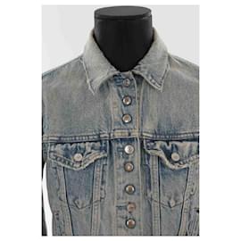 All Saints-Veste en jean en coton-Bleu