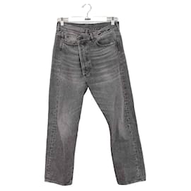 R13-Jeans justos de algodão-Cinza