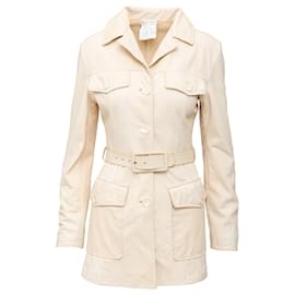 Roberto Cavalli-Veste en cuir Roberto Cavalli-Beige,Autre