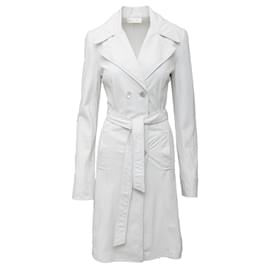 Roberto Cavalli-Veste longue en cuir Roberto Cavalli-Blanc,Autre