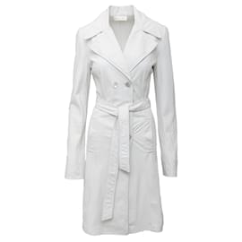 Roberto Cavalli-Roberto Cavalli Long Leather Jacket-White,Other