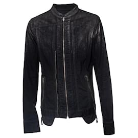 Autre Marque-l.g.b., Waxed zipper jacket in black-Black