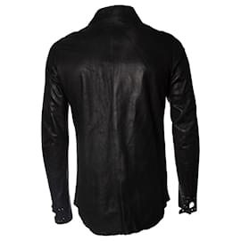 Autre Marque-eu.g.b., jaqueta de couro preta com zíper-Preto