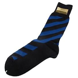 Yohji Yamamoto-Yohji Yamamato, striped socks-Black,Blue