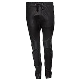 Balmain-Balmaın, pantalones de chándal biker de cuero-Negro