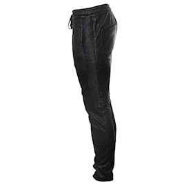 Balmain-Balmaın, pantalon de survêtement motard en cuir-Noir