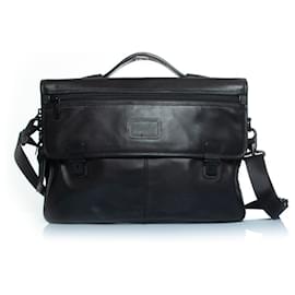 Tumi-TUMI, Borsa portadocumenti Alpha slim in pelle con patta-Nero