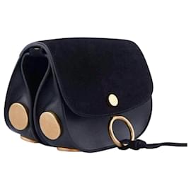 Chloé-Chloé Kurtis black leather and suede shoulder bag-Black