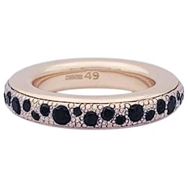 Pomellato-Pomellato-Ring „Iconica“ aus Roségold, schwarze Diamanten.-Andere