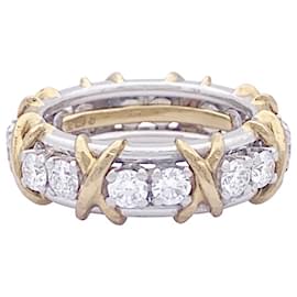 Tiffany & Co-Tiffany & Co ring. “Sixteen Stones Jean Schlumberger” yellow gold, platinum, diamants.-Other