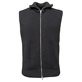 Maison Martin Margiela-Gilet maglione lavorato a maglia con cerniera Maison Margiela-Nero